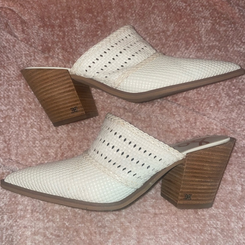 Sam Edelman Ivory Lilliana Woven Mules